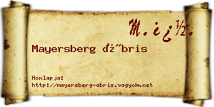 Mayersberg Ábris névjegykártya